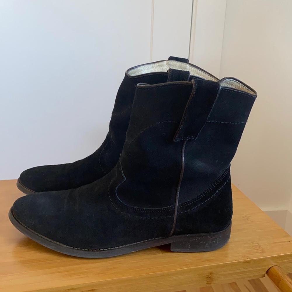 Boden  black suede booties